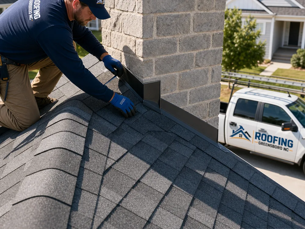 Finished roof with straight shingle lines, clean ridge caps, and properly integrated flashing